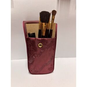 Vintage Mary Kay Pink Makeup Brushes Set of 5 plus portable case